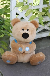 Prayer Bear with Book and Backpack, 10"